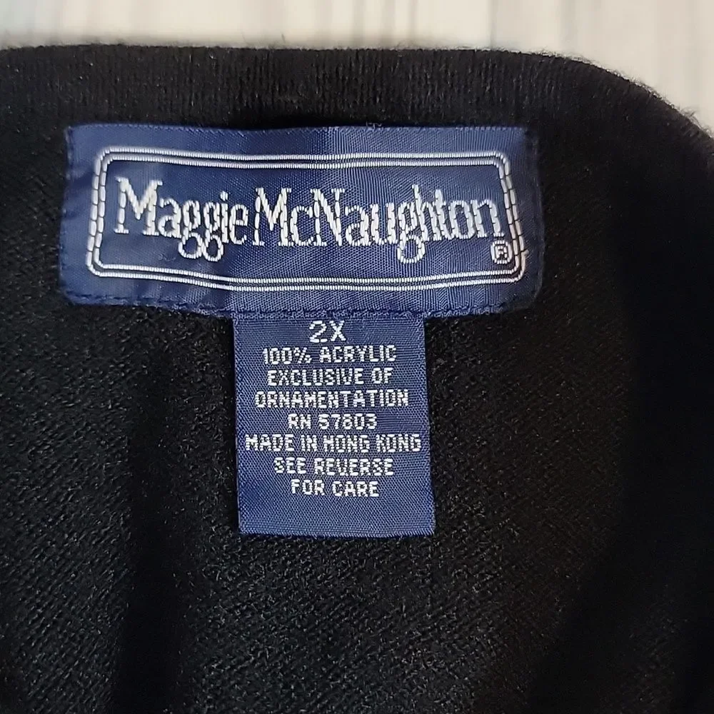 Maggie Mcnaughton Embellished Sweater - Black Womens Size 2X